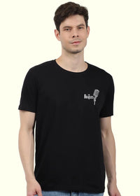 Teeshut Black Mens Printed Half Sleeves T-shirt
