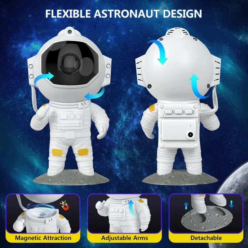 Astronaut Galaxy Projector | 360° Rotation, Remote Control, Nebula Star Lamp