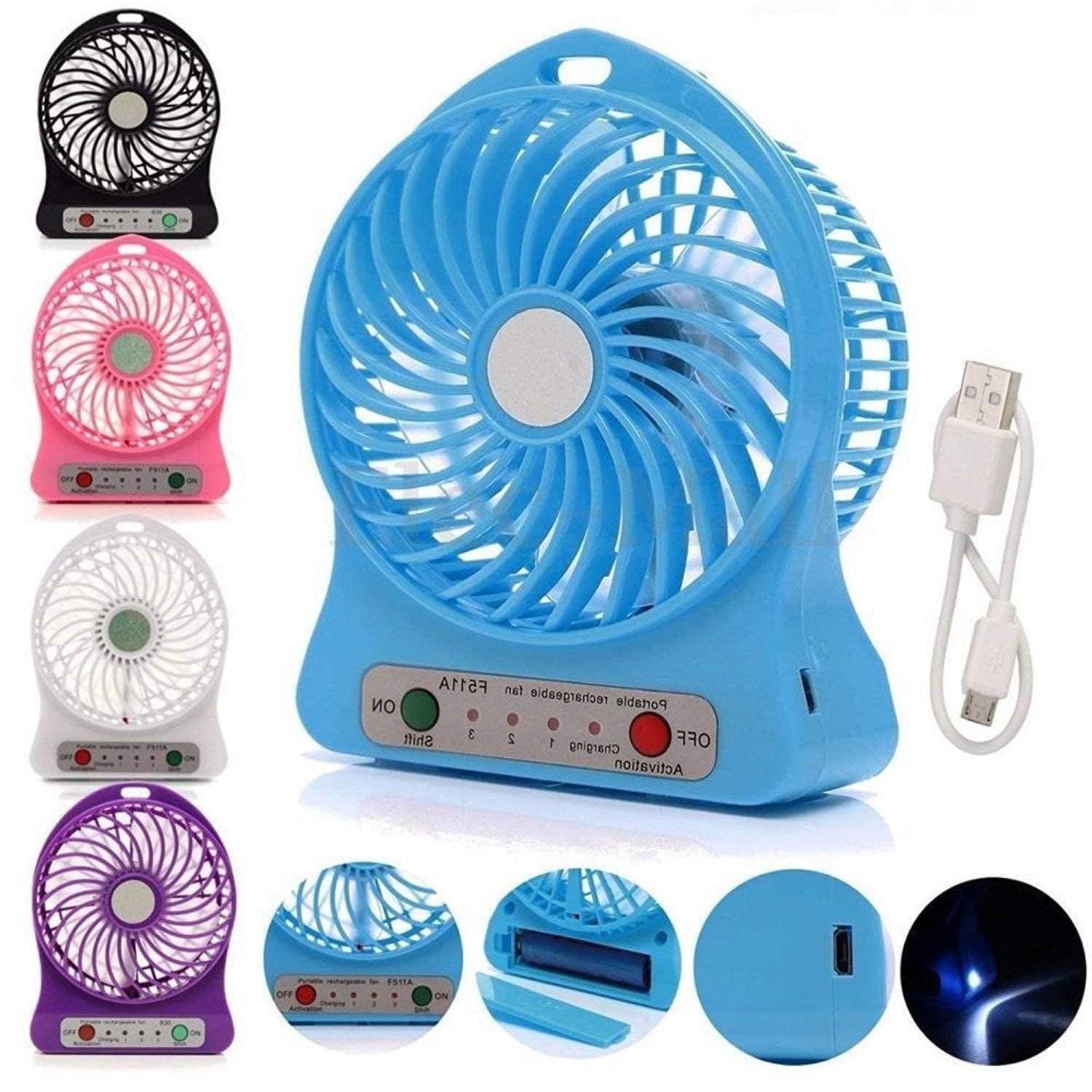 Portable Mini USB Fan 3-Level Speed Adjustable Electric Cooling Desktop Fan