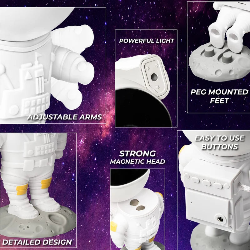 Astronaut Galaxy Projector | 360° Rotation, Remote Control, Nebula Star Lamp